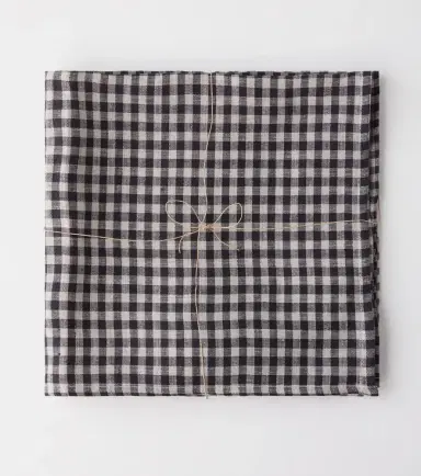 Once Milano Set of 4 gingham linen napkins | Thumbnail 3