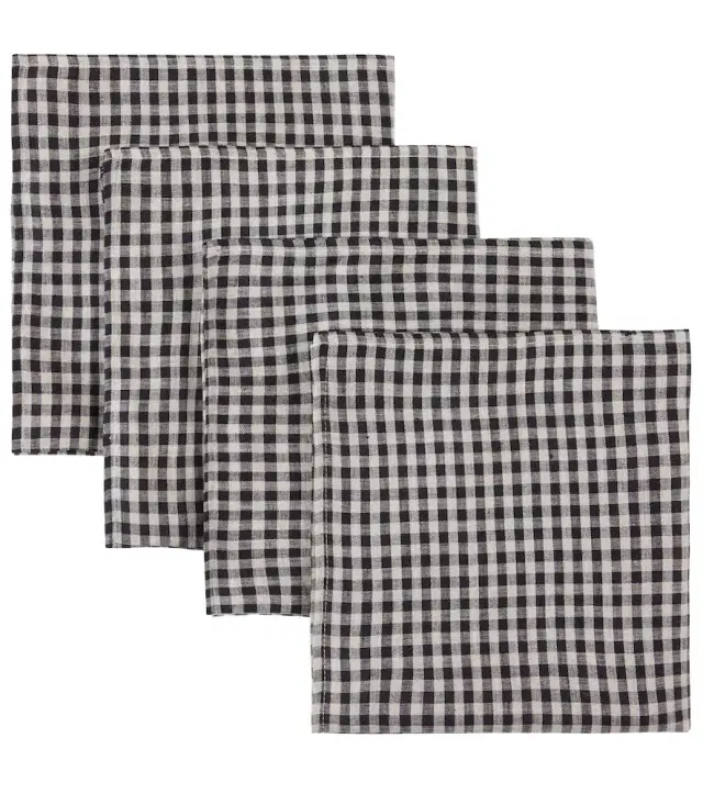 Once Milano Set of 4 gingham linen napkins
