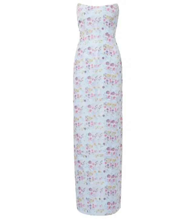 Markarian Odessa floral ikat corset gown