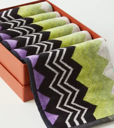 Missoni Giacomo Zigzag set of 6 cotton terry face towels | Thumbnail 3