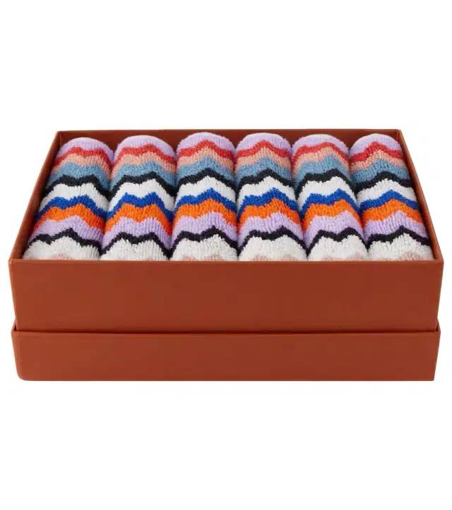 Missoni Riverbero Zigzag set of 6 cotton terry face towels