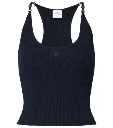 Courreges Courrèges Logo ribbed-knit tank top | Thumbnail 1