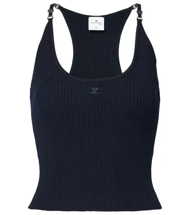 Courreges Courrèges Logo ribbed-knit tank top