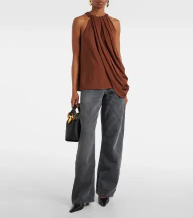 JW Anderson Draped halterneck crêpe top | Thumbnail 2