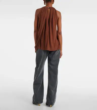 JW Anderson Draped halterneck crêpe top | Thumbnail 3