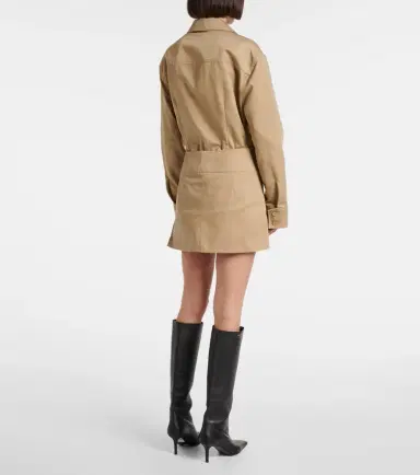 Courreges Courrèges Belted and pleated polycotton miniskirt | Thumbnail 3