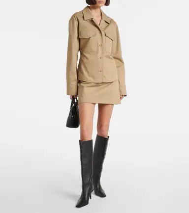 Courreges Courrèges Belted and pleated polycotton miniskirt | Thumbnail 4