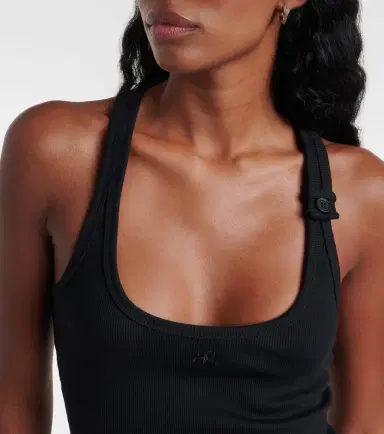 Courreges Courrèges Ribbed-knit cotton tank top | Thumbnail 4
