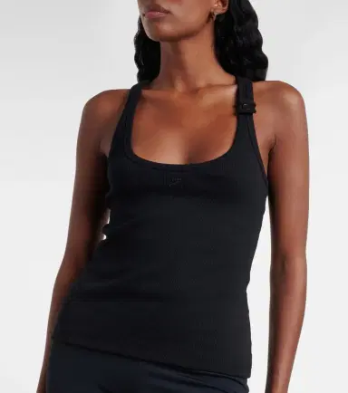 Courreges Courrèges Ribbed-knit cotton tank top | Thumbnail 5
