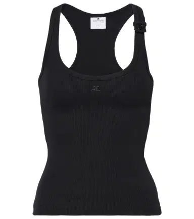 Courreges Courrèges Ribbed-knit cotton tank top | Thumbnail 1