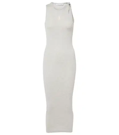 JW Anderson Logo embroidered cotton jersey maxi dress | Thumbnail 1