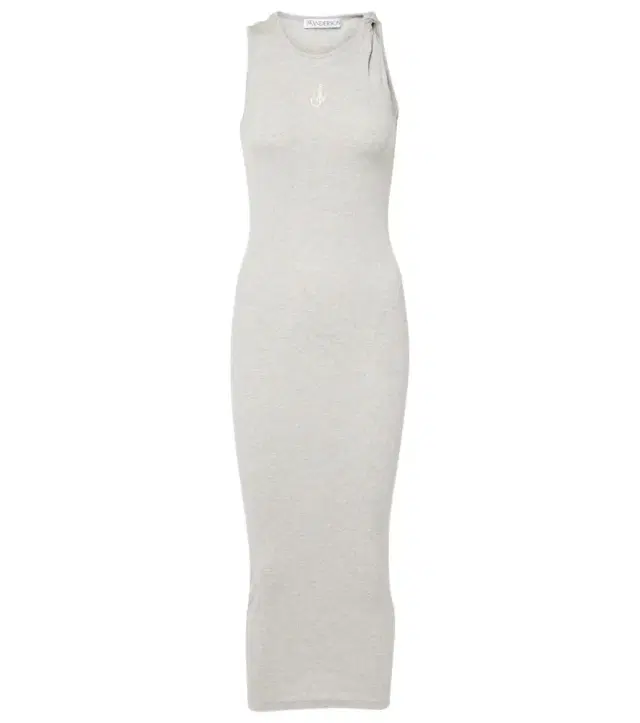 JW Anderson Logo embroidered cotton jersey maxi dress