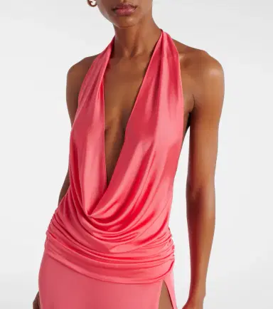The New Arrivals Ilkyaz Ozel Tanit draped satin gown | Thumbnail 2