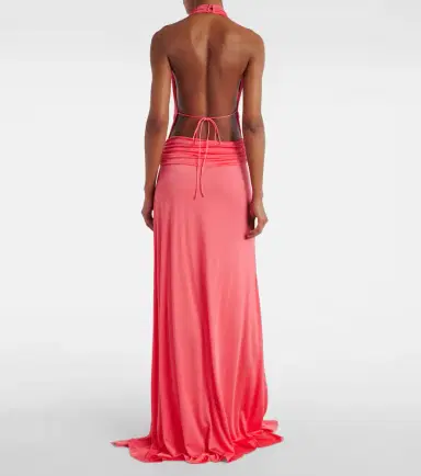 The New Arrivals Ilkyaz Ozel Tanit draped satin gown | Thumbnail 3