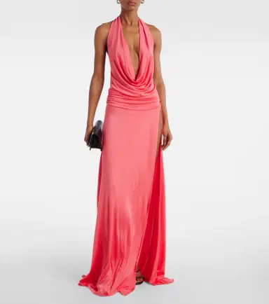 The New Arrivals Ilkyaz Ozel Tanit draped satin gown | Thumbnail 5