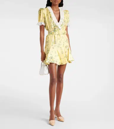 Rodarte Satin and broderie anglaise minidress | Thumbnail 2