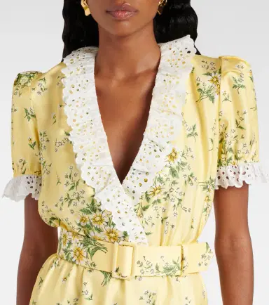 Rodarte Satin and broderie anglaise minidress | Thumbnail 5