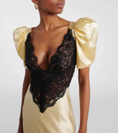 Rodarte Lace-trimmed silk charmeuse gown | Thumbnail 3 Rodarte Lace-trimmed silk charmeuse gown | Thumbnail 3