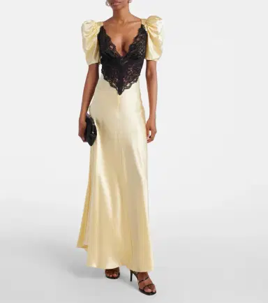 Rodarte Lace-trimmed silk charmeuse gown | Thumbnail 5 Rodarte Lace-trimmed silk charmeuse gown | Thumbnail 5