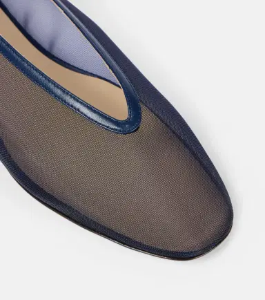 Le Monde Béryl Le Monde Béryl Luna leather-trimmed mesh ballet flats | Thumbnail 3 Le Monde Béryl Le Monde Béryl Luna leather-trimmed mesh ballet flats | Thumbnail 3
