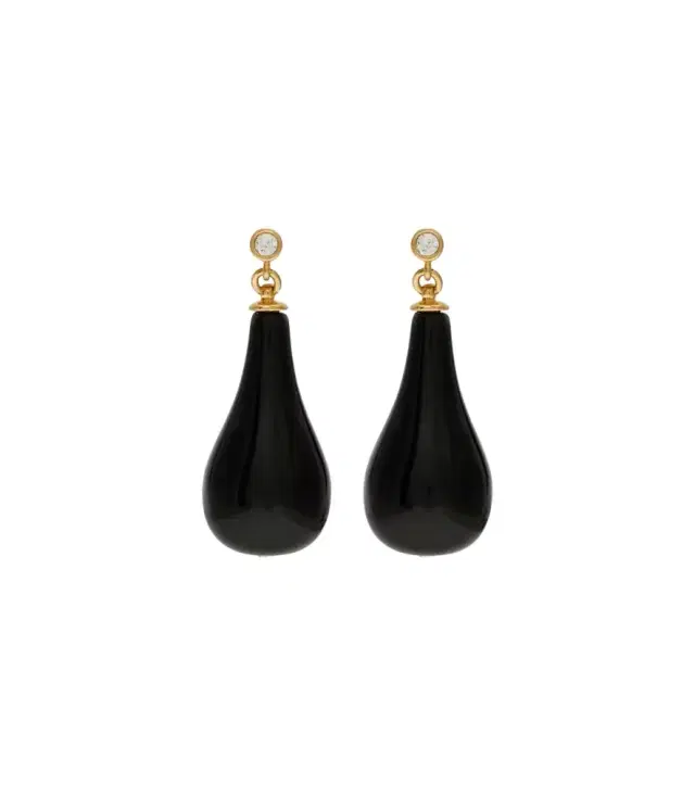 Toteme Onyx gold-plated drop earrings