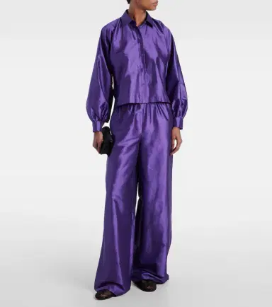 Max Mara Avio high-rise silk satin wide-leg pants | Thumbnail 3