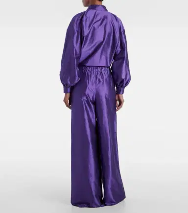 Max Mara Avio high-rise silk satin wide-leg pants | Thumbnail 4
