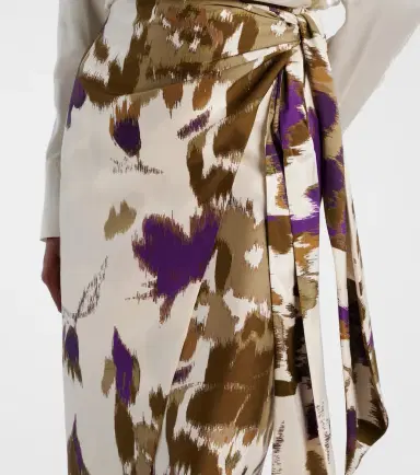 Max Mara Dritto printed silk wrap skirt | Thumbnail 3
