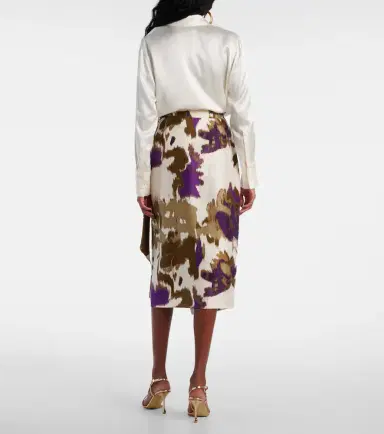 Max Mara Dritto printed silk wrap skirt | Thumbnail 5