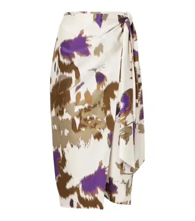 Max Mara Dritto printed silk wrap skirt | Thumbnail 1