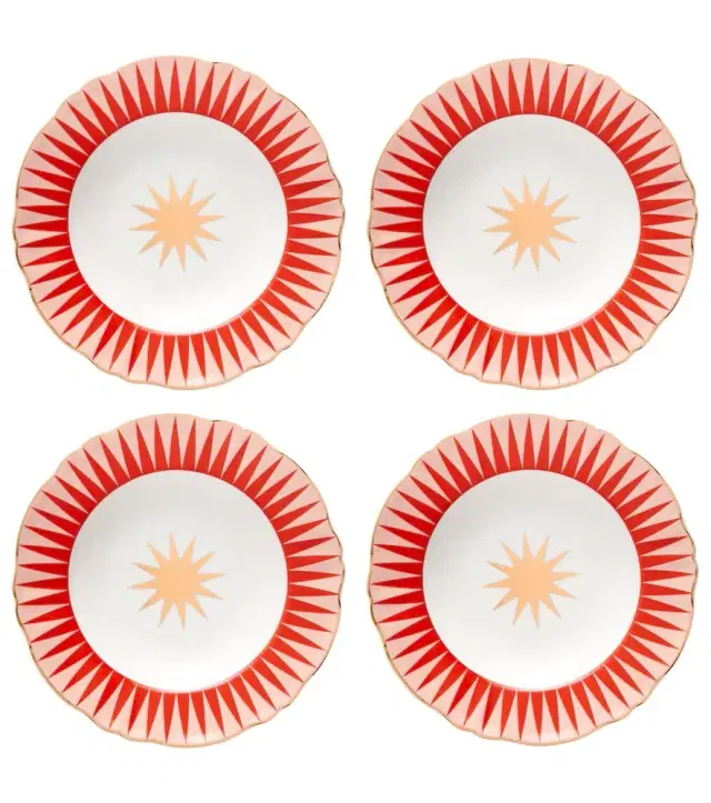 Bitossi Baleno set of 4 porcelain soup plates