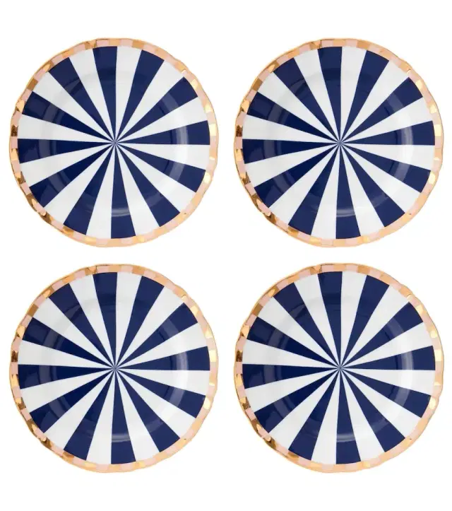 Bitossi Fortuna set of 4 porcelain dessert plates