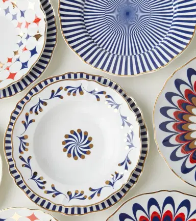 Bitossi Marino set of 4 porcelain soup plates | Thumbnail 3