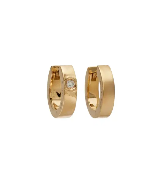 Toteme 18kt gold hoop earrings with diamond