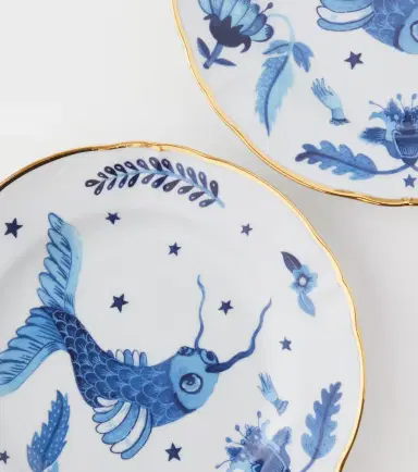 Bitossi Marino Blue Fish set of 4 dessert plates | Thumbnail 2