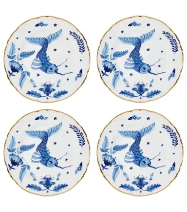 Bitossi Marino Blue Fish set of 4 dessert plates | Thumbnail 1