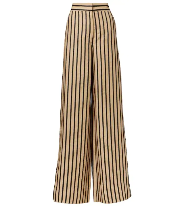 Max Mara Cestino linen and cotton-blend palazzo pants