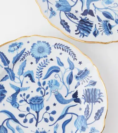 Bitossi Marino set of 4 porcelain dinner plates | Thumbnail 2