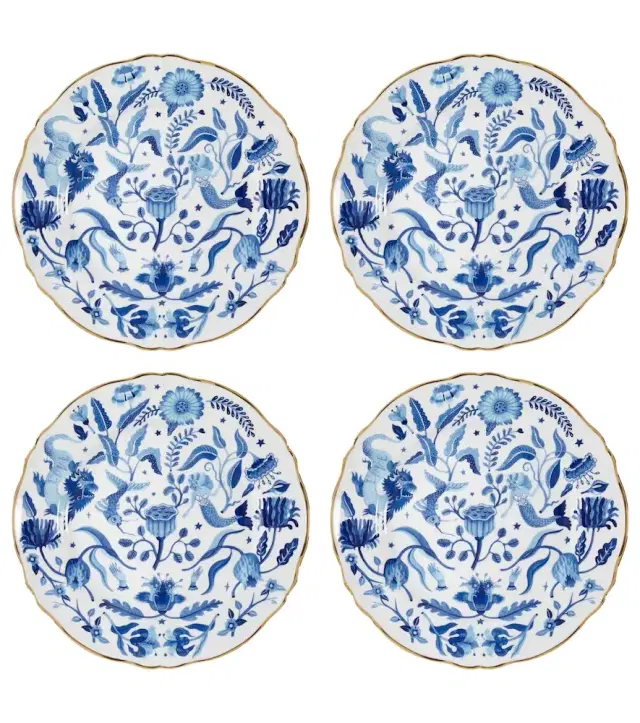 Bitossi Marino set of 4 porcelain dinner plates