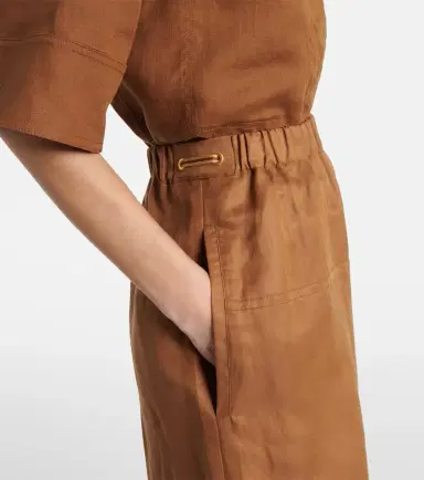 Max Mara Onore linen and silk twill wide-leg pants | Thumbnail 5