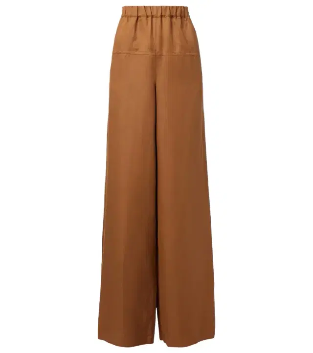 Max Mara Onore linen and silk twill wide-leg pants