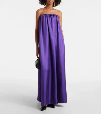 Max Mara Edda pleated silk maxi dress | Thumbnail 6