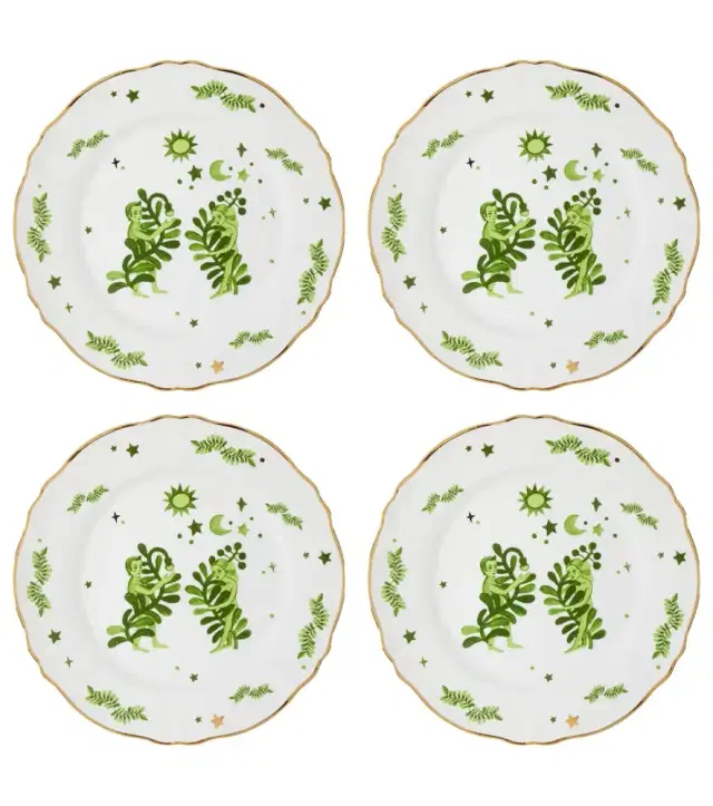 Bitossi Eden set of 4 porcelain dinner plates