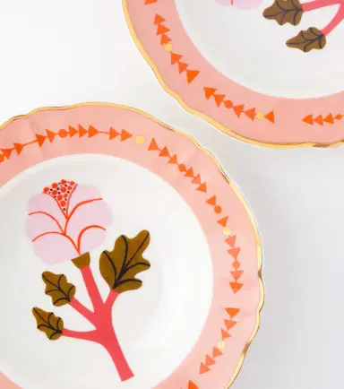 Bitossi Botanica Rosa set of 4 porcelain soup plates | Thumbnail 2