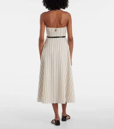 Max Mara Fervida cotton and linen midi dress | Thumbnail 4 Max Mara Fervida cotton and linen midi dress | Thumbnail 4