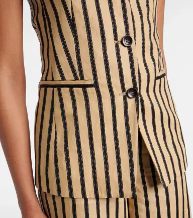 Max Mara Rodeo striped linen and cotton-blend top | Thumbnail 3 Max Mara Rodeo striped linen and cotton-blend top | Thumbnail 3