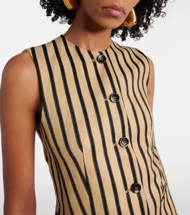 Max Mara Rodeo striped linen and cotton-blend top | Thumbnail 4 Max Mara Rodeo striped linen and cotton-blend top | Thumbnail 4