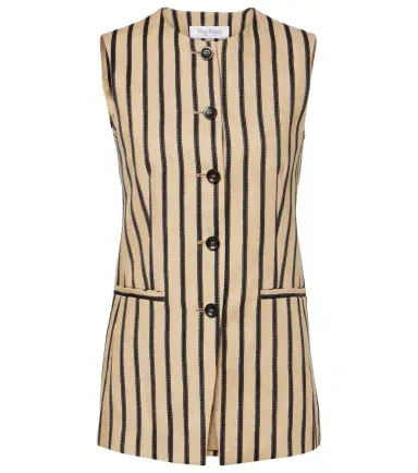 Max Mara Rodeo striped linen and cotton-blend top | Thumbnail 1 Max Mara Rodeo striped linen and cotton-blend top | Thumbnail 1
