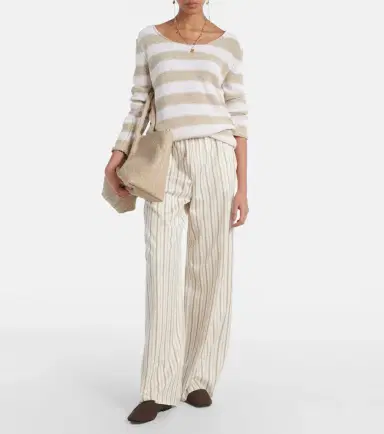 Max Mara Palazzi striped linen and cotton sweater | Thumbnail 3