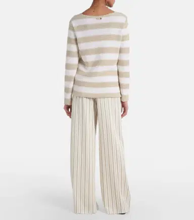 Max Mara Palazzi striped linen and cotton sweater | Thumbnail 4